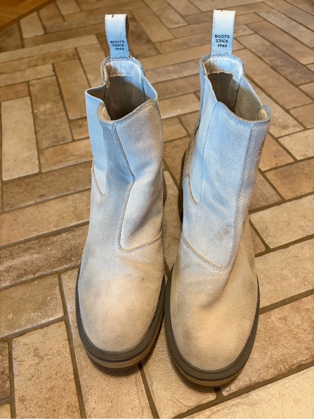 Sorel Cream Suede Chelsea Ankle Boots